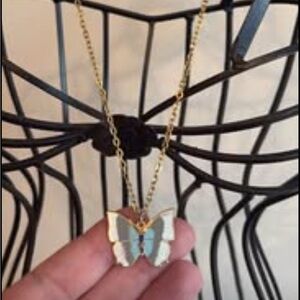 Vintage Enamel Butterfly Necklace